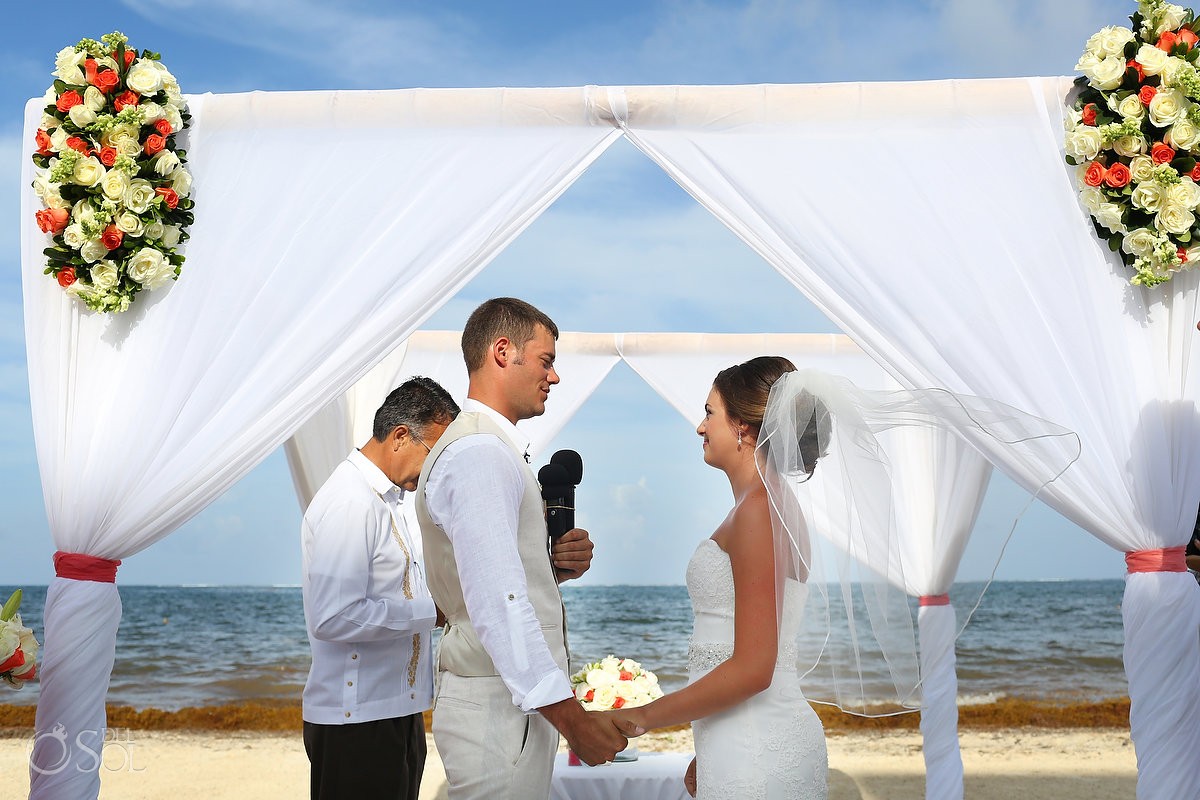 Dreams Riviera Cancun Beach Wedding Aubrey and Justin
