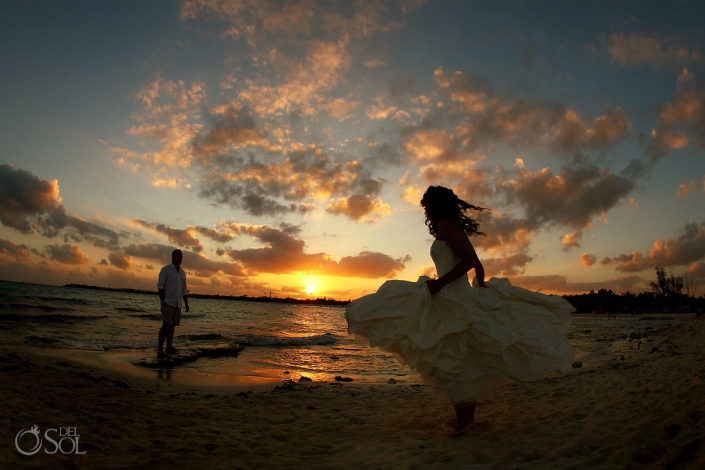 Riviera Maya wedding beach trash the dress Mexico