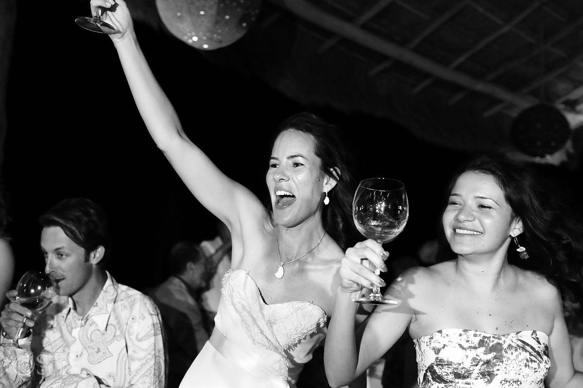 Bride toasting at wedding