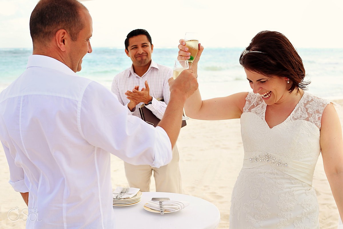 Bride groom wedding beach Dreams Tulum