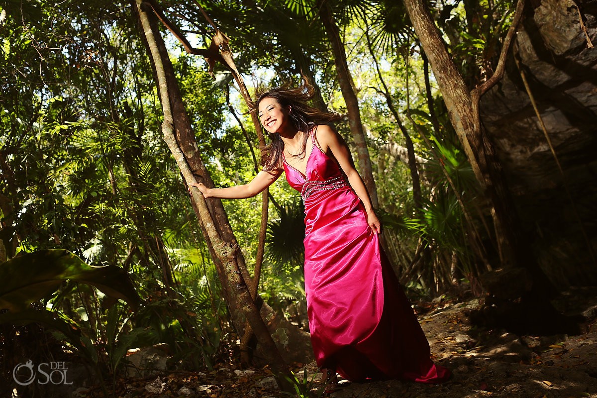 Riviera Maya photography cenote trash the dress