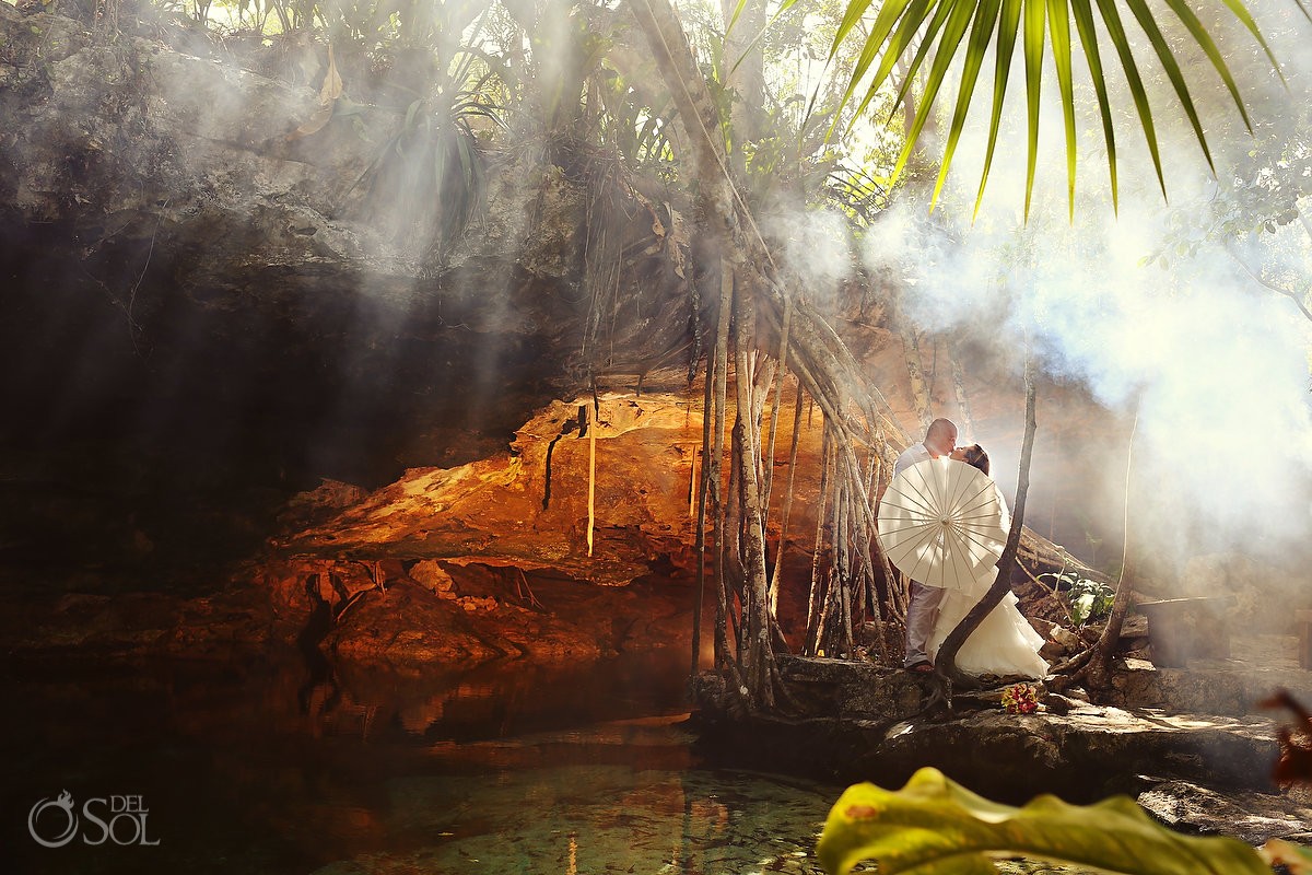 Riviera Maya photography trash the dress cenote