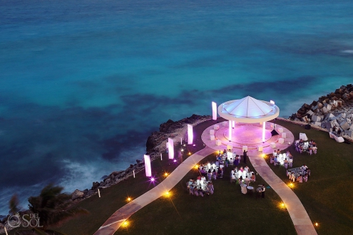 Destination wedding Hyatt Ziva Cancun Cliffside gazebo