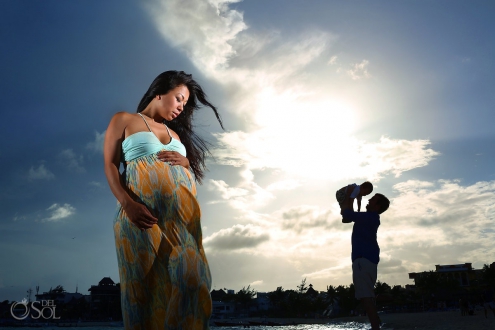 Beach maternity family portraits Playa del Carmen Riviera Maya