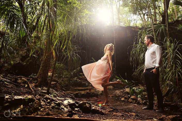 Riviera Maya photography cenote trash the dress Mexico