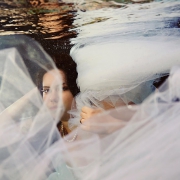 Trash the dress underwater cenote Riviera Maya Del Sol Photography