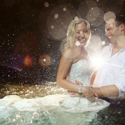 Underwater trash the dress in a cenote in Riviera Maya Del Sol Photography