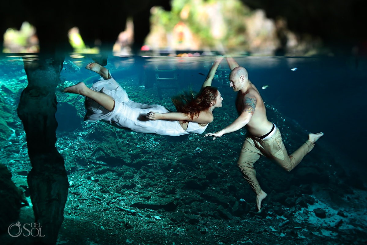 Riviera Maya underwater trash the dress Mexico Del Sol Photography