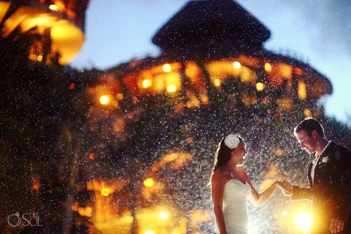 Rainy Wedding photo at EL Taj Playa del Carmen