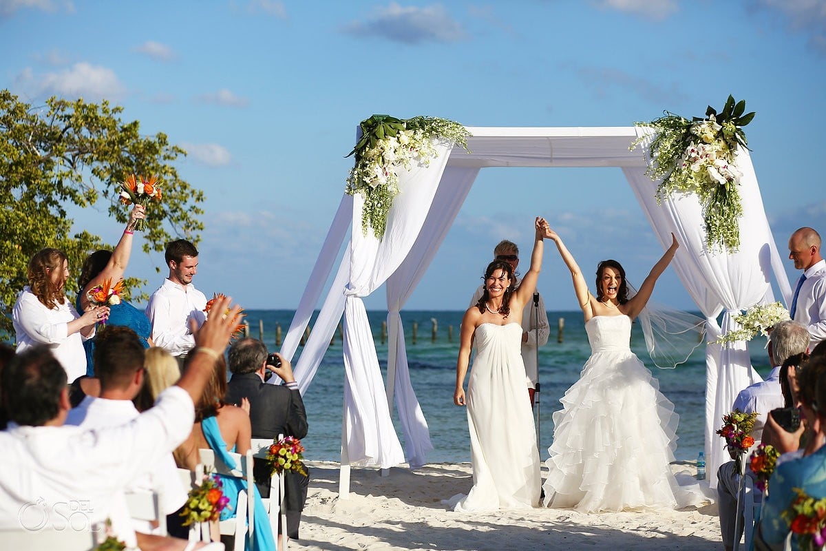 Same sex lesbian destination wedding Mexico