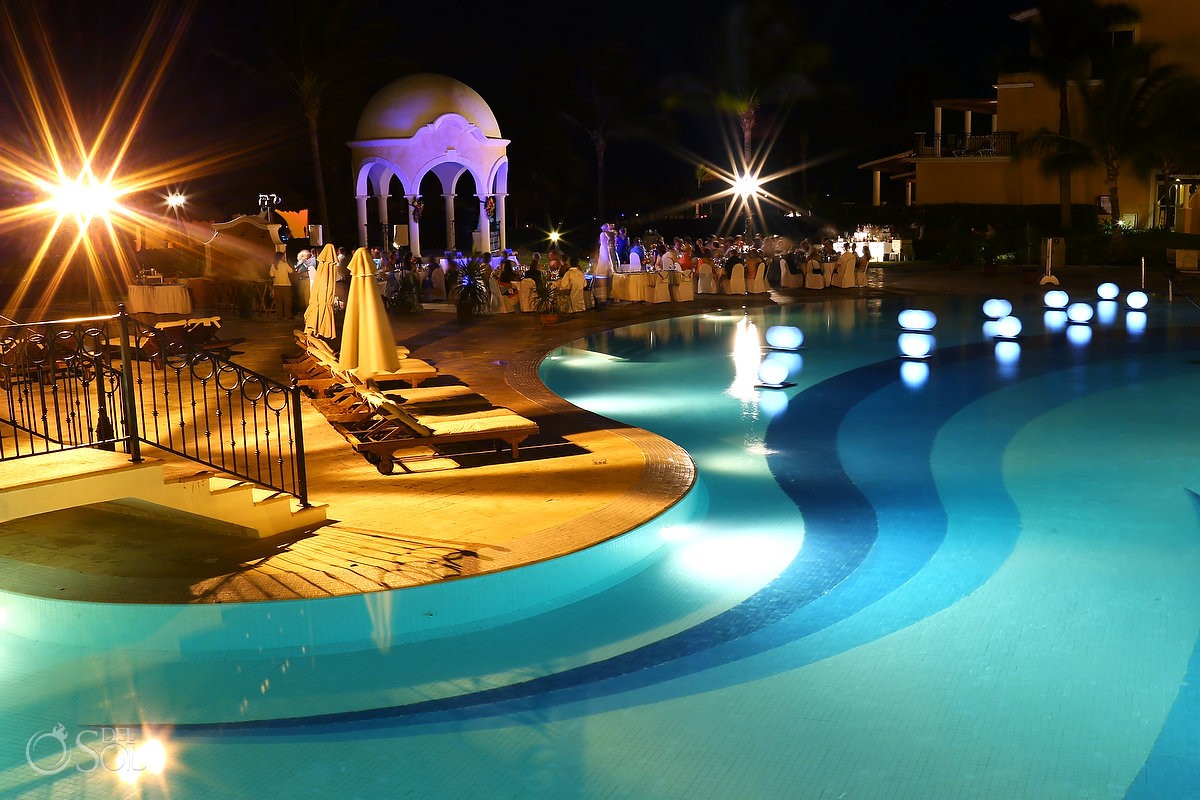 Secrets Capri Pool Gazebo wedding reception Playa del Carmen, Mexico