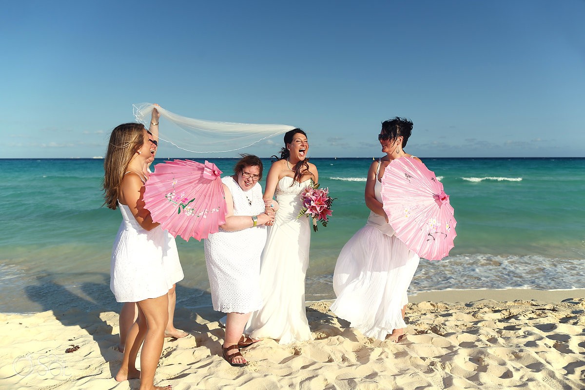 Cosmic beach wedding Sandos Playacar Playa del Carmen Mexico Del Sol Photography