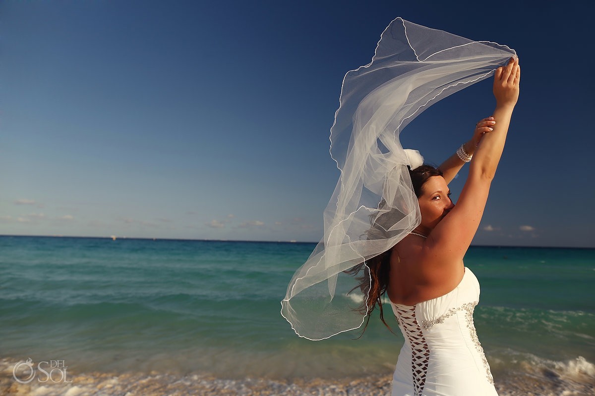 Cosmic beach wedding Sandos Playacar Playa del Carmen Mexico Del Sol Photography