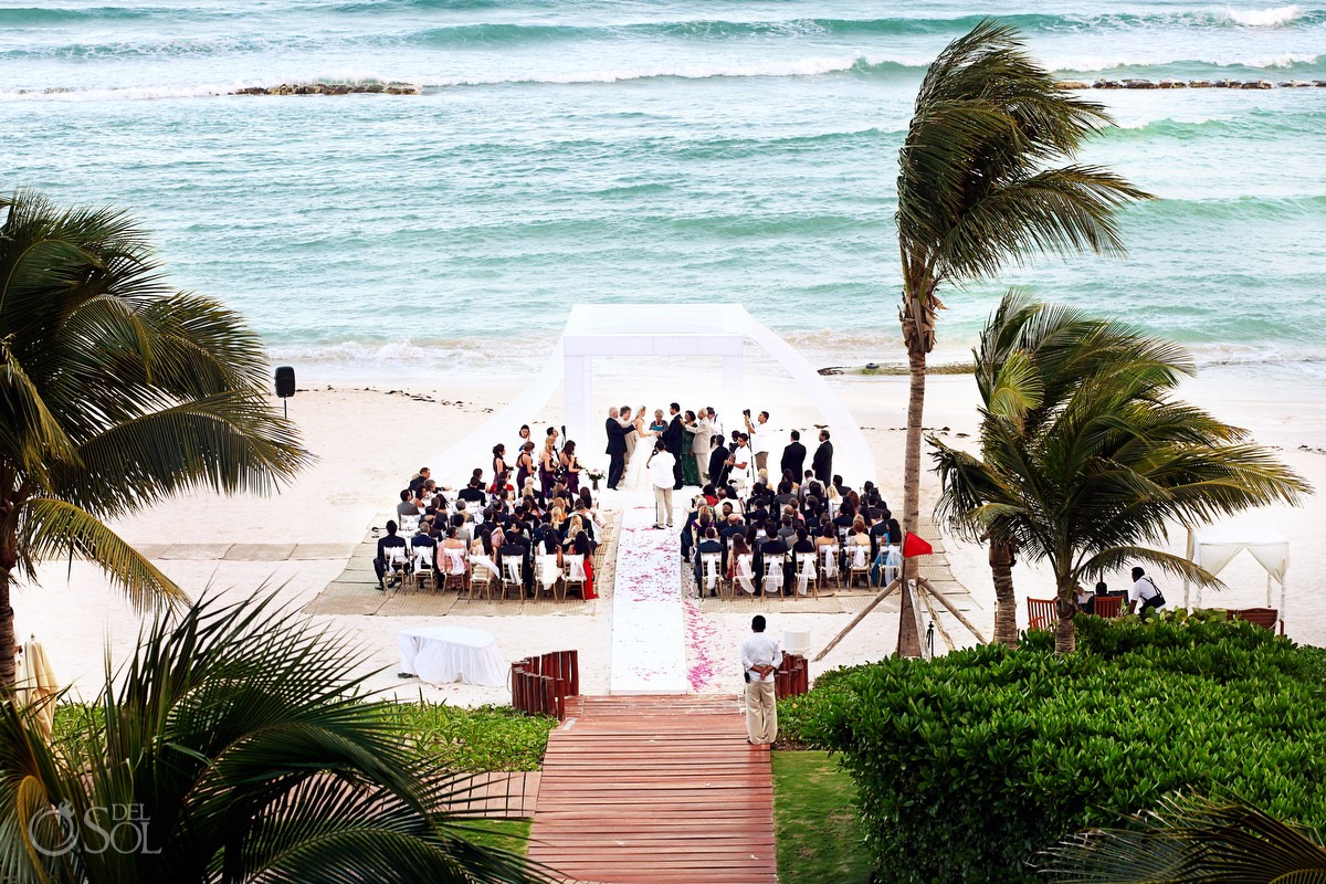 grand velas Riviera Maya beach Wedding ceremony