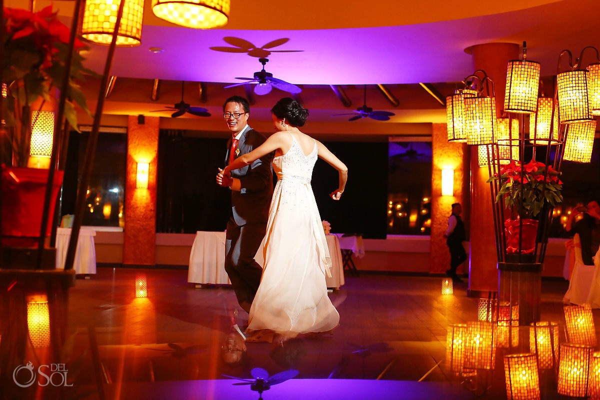 Barcelo Maya wedding reception newlyweds dance