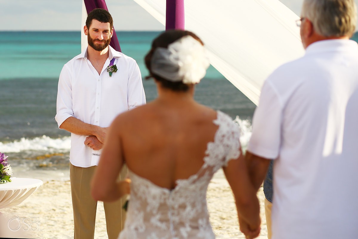 Riviera Cancun wedding at Now Jade ceremony on the beach