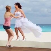 Destination wedding Iberostar Cancun bride beach