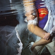 Underwater Wedding Photography with superman xcaret trash the dress
