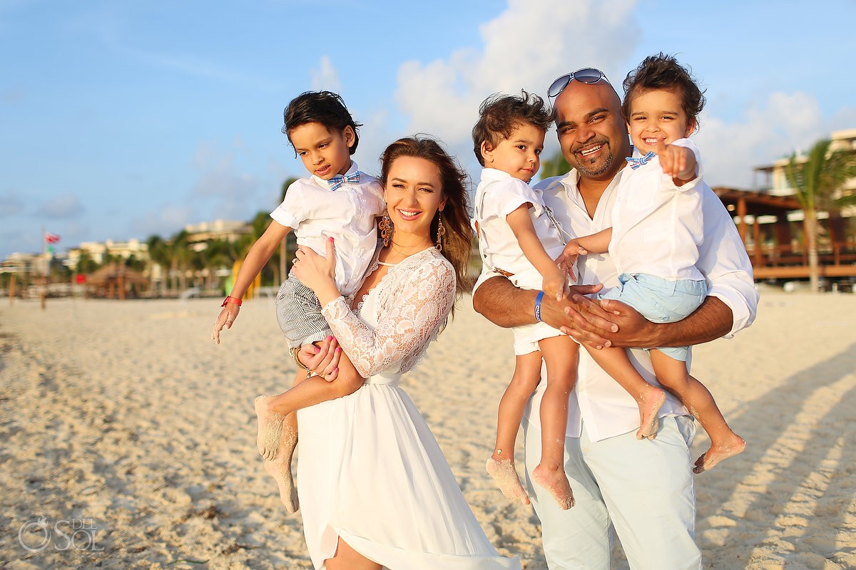 Family Beach Portraits at Royalton Riviera Cancun