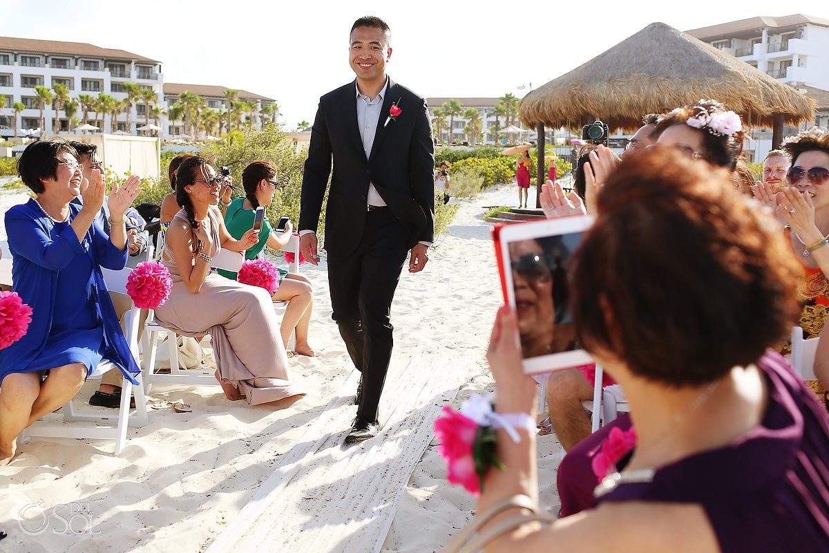 groom bride Secrets Playa Mujeres wedding photograph