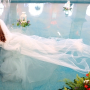 Bridal trash the dress Indoor pool hacienda Teya Yucatan Mexico #ExperienciasInfinitas
