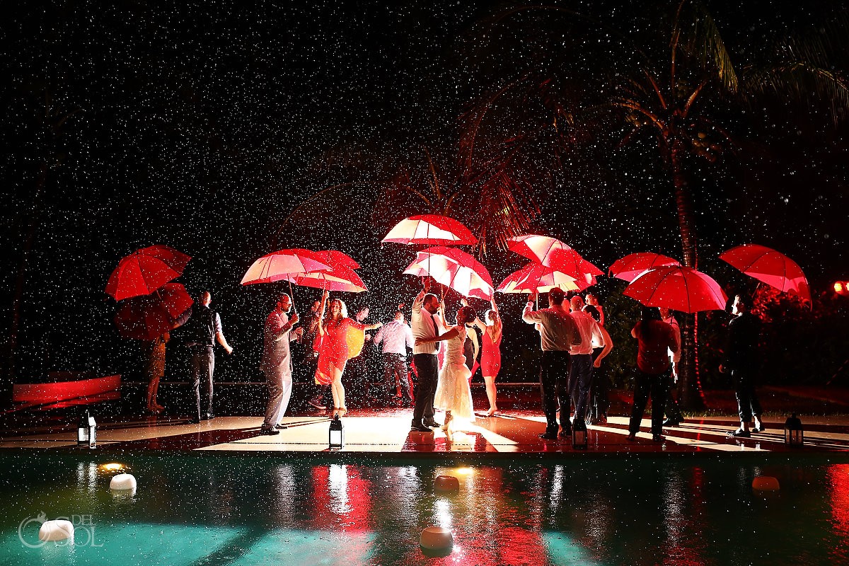 Rainy wedding at hotel Esencia in Xpu Ha from del Sol Photography