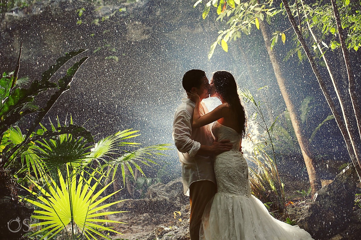 rain wedding in riviera maya mexico cenotes