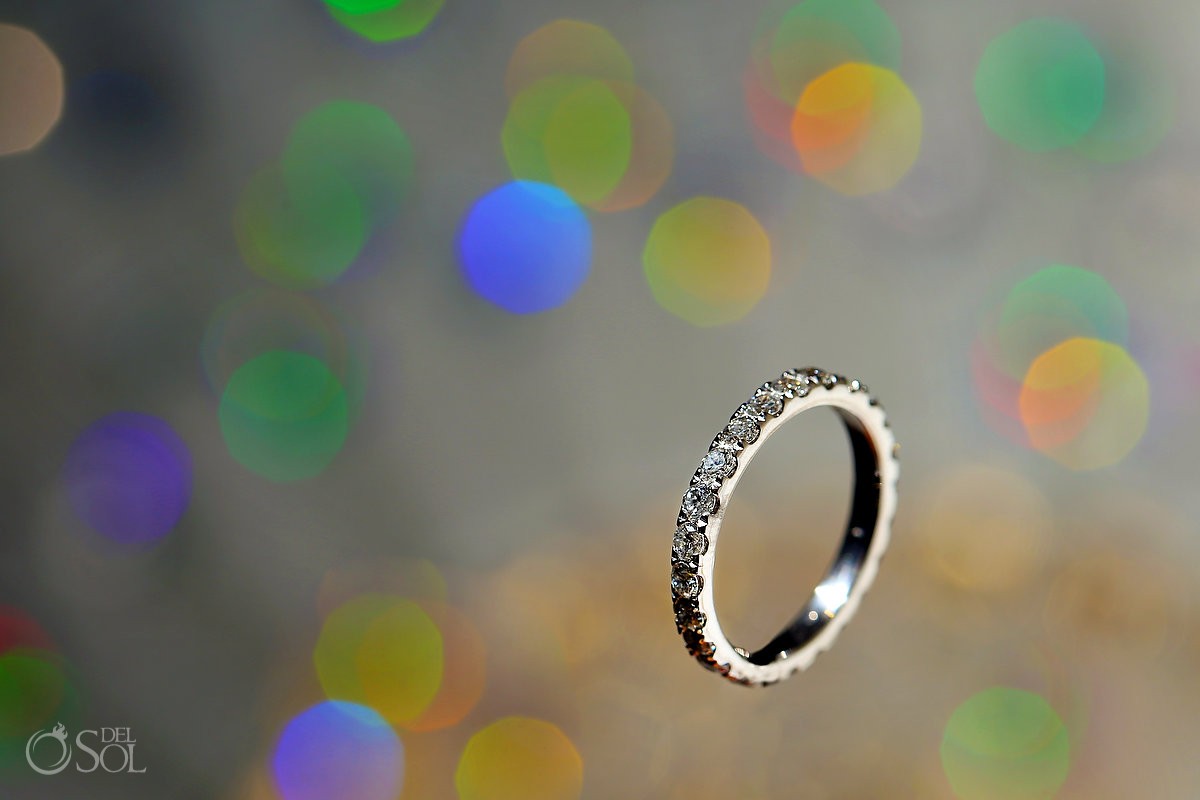 ring floating in space engagement and wedding rings