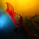 Skeleton Catrina with mermaid tail in cenote Day of the Dead underwater fashion photography