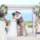 first kiss beach Wedding at Grand Sirenis Riviera Maya, Mexico.