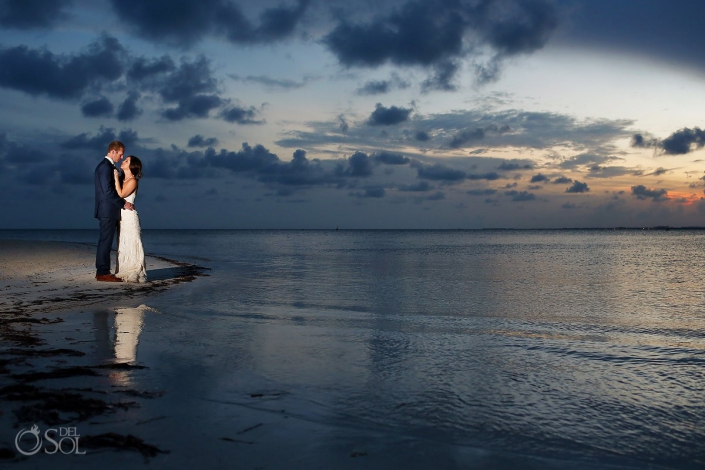 Sunset Beach Wedding portraits, Nizuc Resort Cancun, Mexico