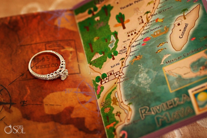 wedding ring on destination wedding planning checklist map of the riviera maya