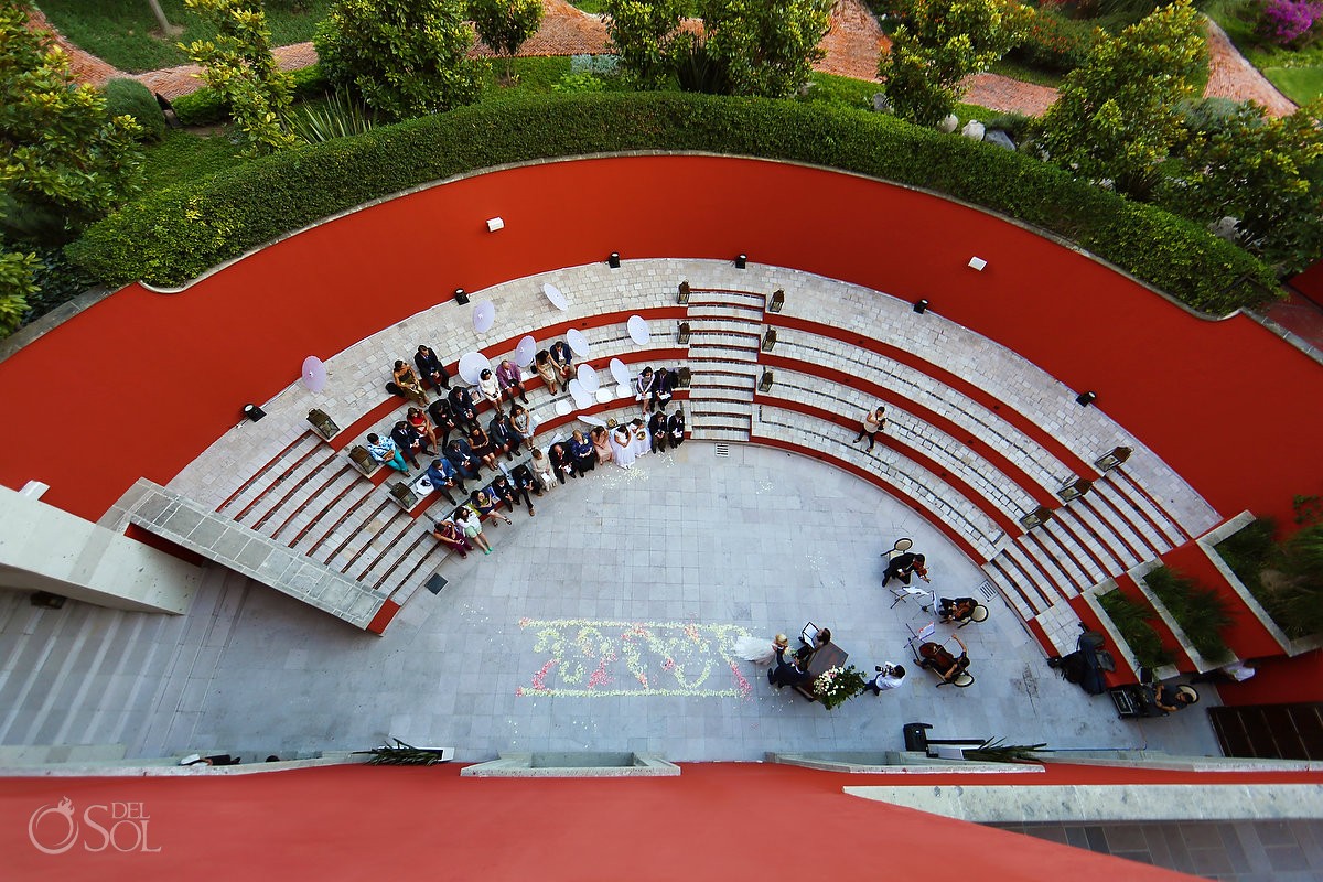 Amphitheater Rosewood Hotel San Miguel de Allende, Wedding ceremony areal view