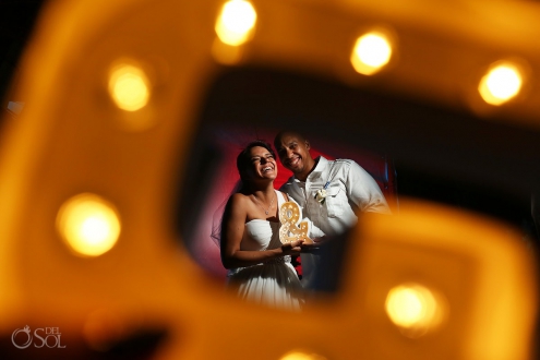 Creative wedding portrait Villa Sombras del Viento, Soliman Bay, Riviera Maya, Mexico