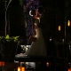 artistic night portrait, rain Wedding reception Dreams Riviera Cancun Resort, Mexico