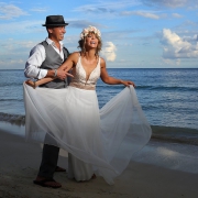 Akumal Bay Wedding Photo bride and groom Riviera Maya Mexico