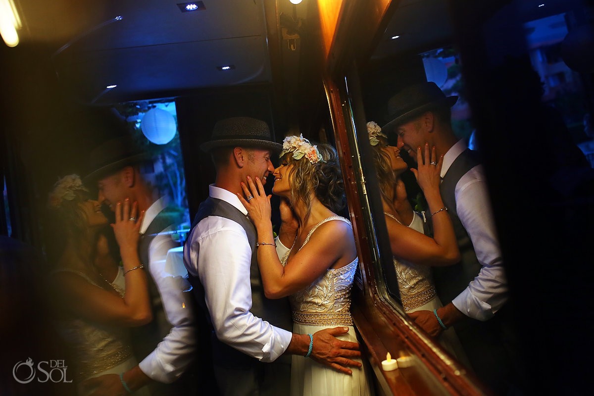 wedding photo of bride and groom on boat h2o cruises private charter