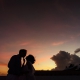 sunset wedding portrait silhouette, Casa La Roca, Puerto Aventuras,