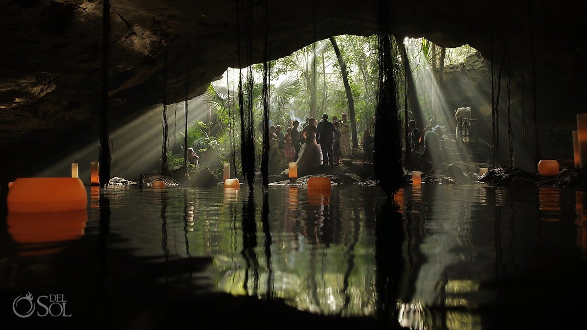 amazing light wedding ceremony cenote wedding ceremonies by del sol photography