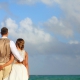 funny wedding portrait butt grab cheeky bride Valentin Imperial Maya beach, Playa del Carmen