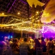 long exposure scene setter destination wedding reception Blue Venado Beach Club, Playa del Carmen, Mexico