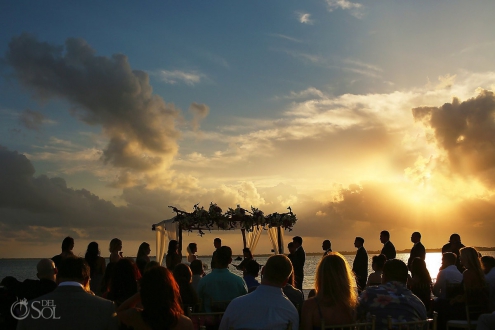 artistic sunset silhouette Destination Beach Wedding NIZUC Resort, Cancun
