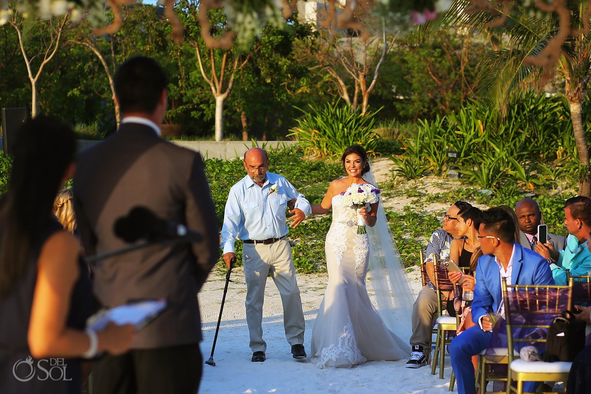 bride entrance Destination Beach Wedding NIZUC Resort, Cancun