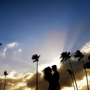Sunset silhouette, engagement portraits, Paradisus Palma Real Golf & Spa Resort Punta Cana, Dominican Republic #travelforlove
