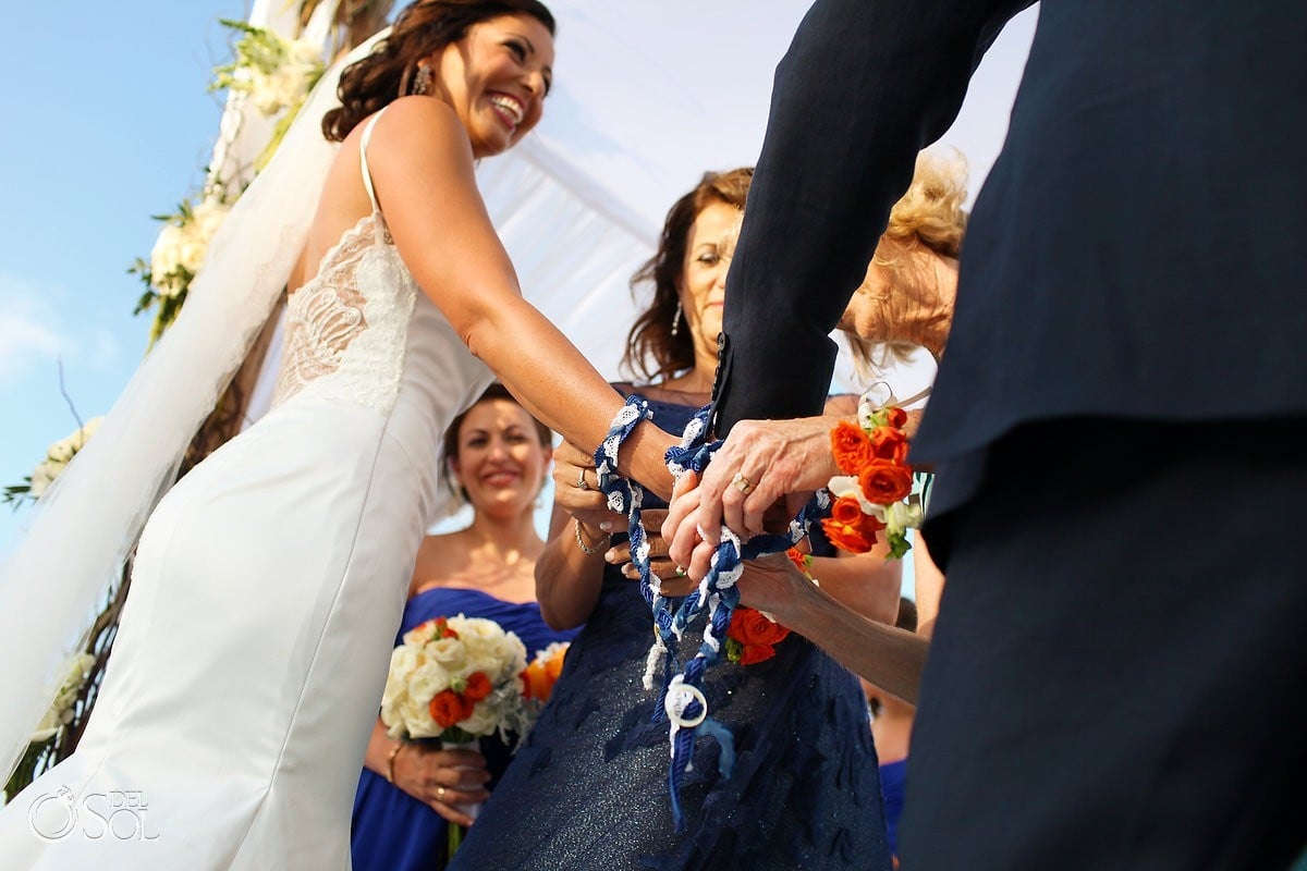 unity ceremony ideas handfasting Destination beach wedding Belmond Hotel Riviera Maya