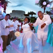 #travelforlove bride groom epic fun destination wedding reception entrance, Hard Rock Riviera Maya