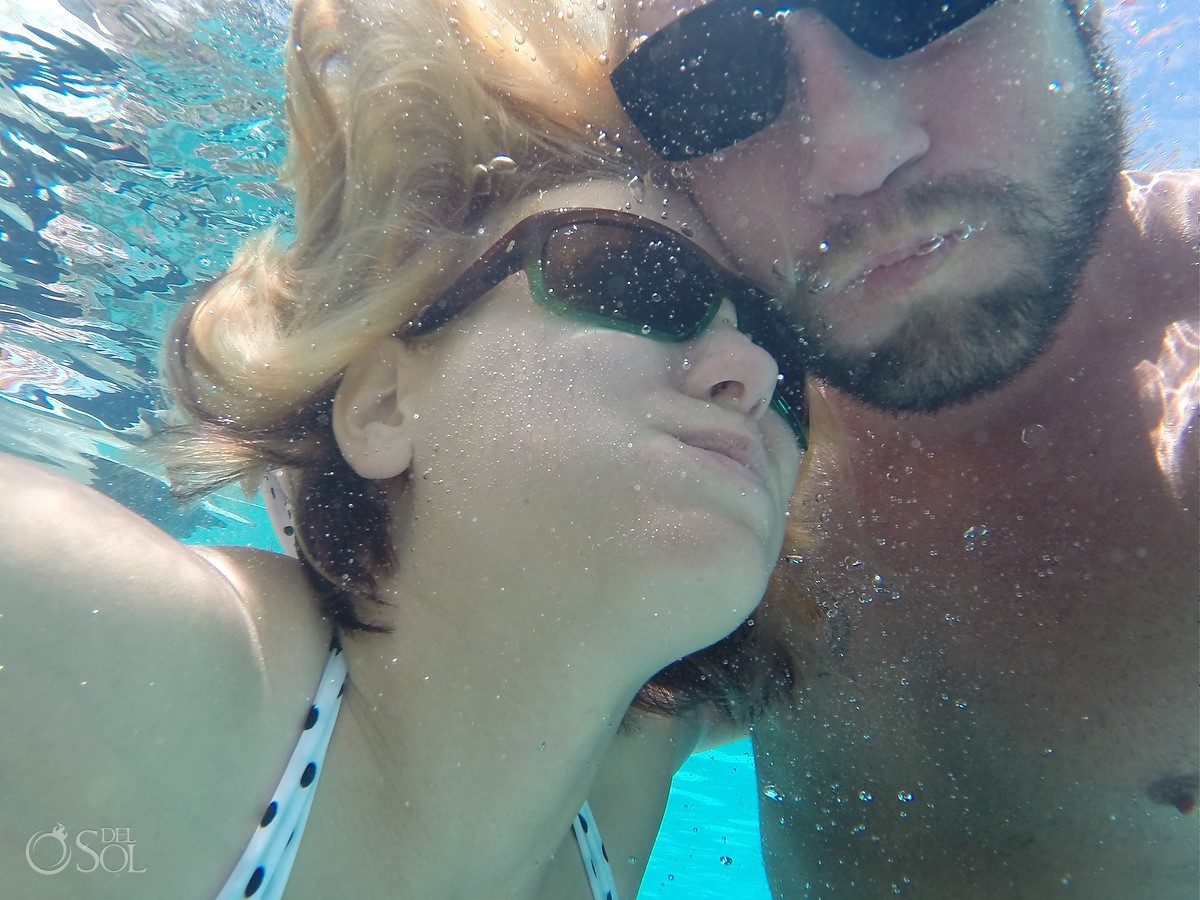 #RivieraMayaLostGoPro Couple who Lost a Go Pro in the cenotes of the riviera maya staying swimming in the pool at now jade hotel