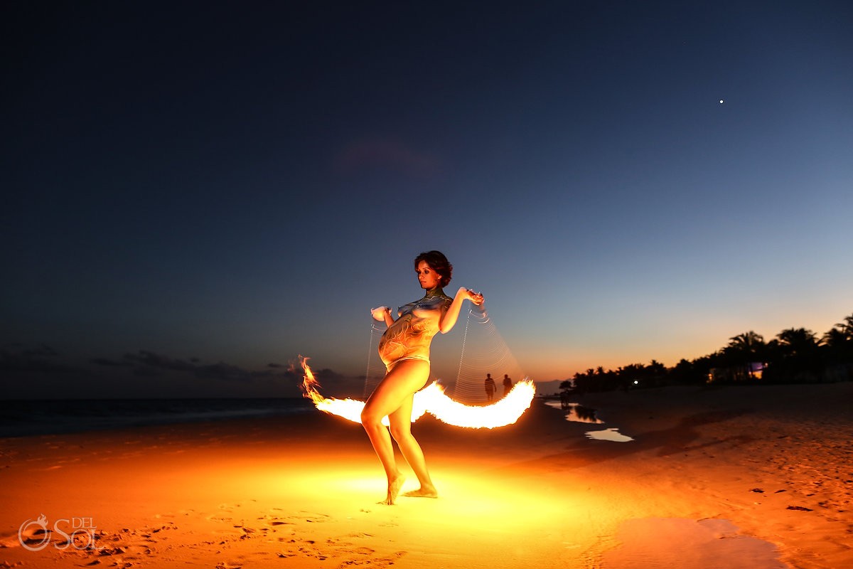 pregnant mother maternity session fire dancing
