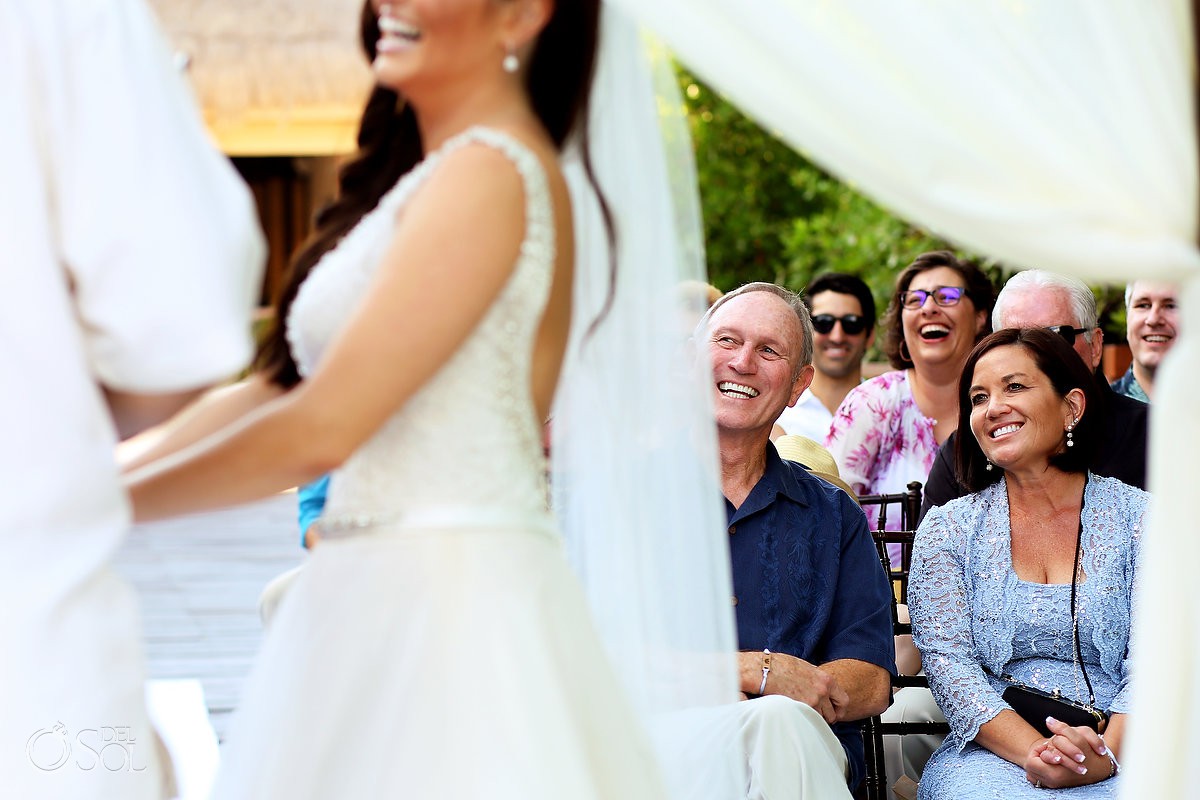 guests laughing Playa del Carmen Wedding - Paradisus Riviera Maya