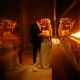 Destination Wedding portrait with fire Secrets the Vine Cancun Mexico #travelforlove